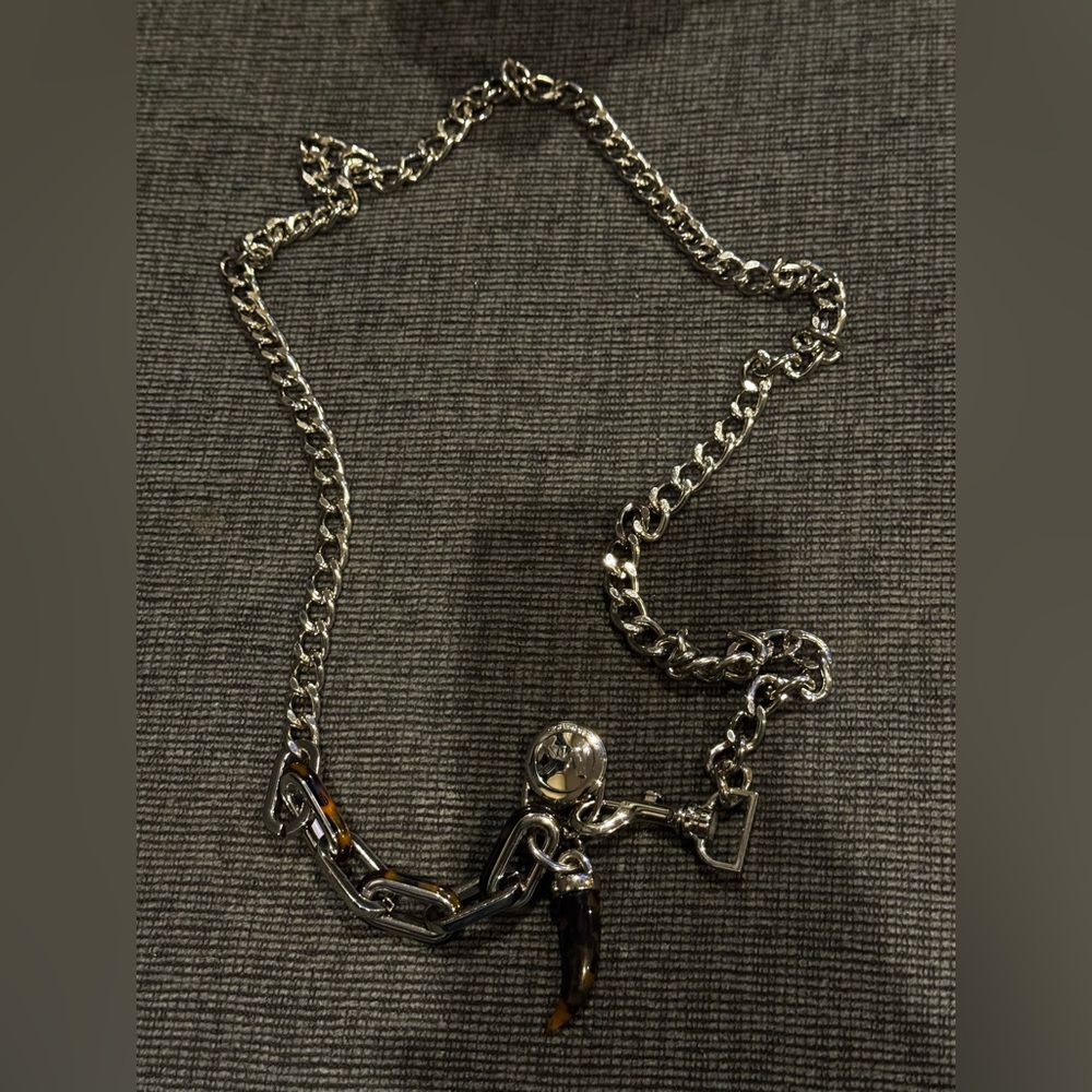 Michael Kors charm belt silver-toned